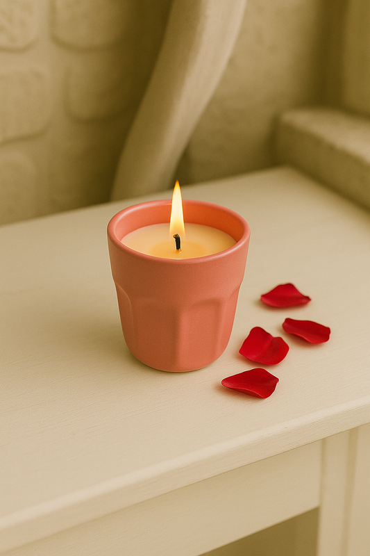 Rose Coffee Cup Candle